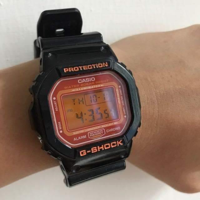 Casio G-Shock Digital Lava Orange Dial Black Watch DW5600CS-1DR - Diligence1International