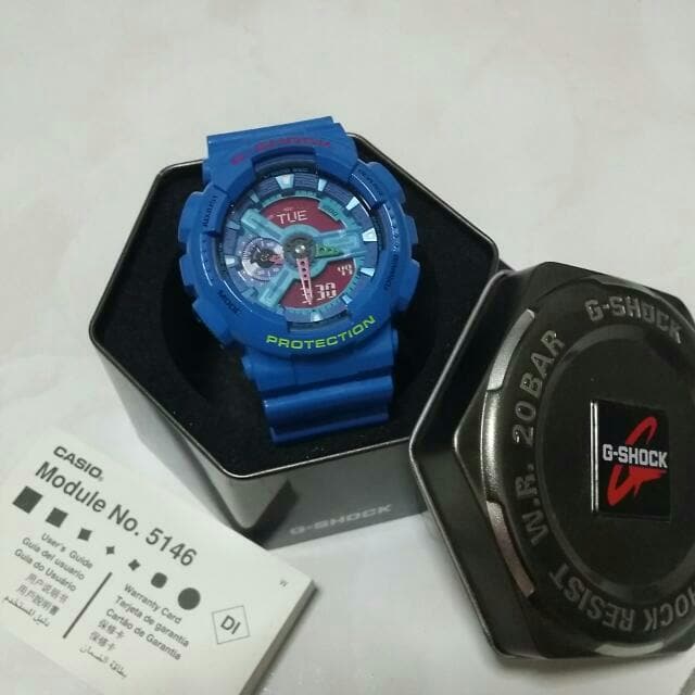Casio G-Shock GA110 Series Analog-Digital Hyper Color Blue x Pink Dial Watch GA110HC-2ADR - Diligence1International