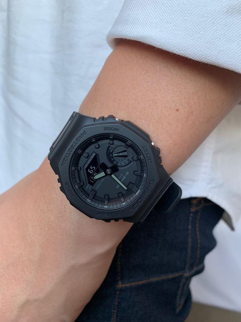 Casio G-Shock Carbon Core Guard ALL Black AP CasiOak Watch GA2100-1A1DR - Diligence1International