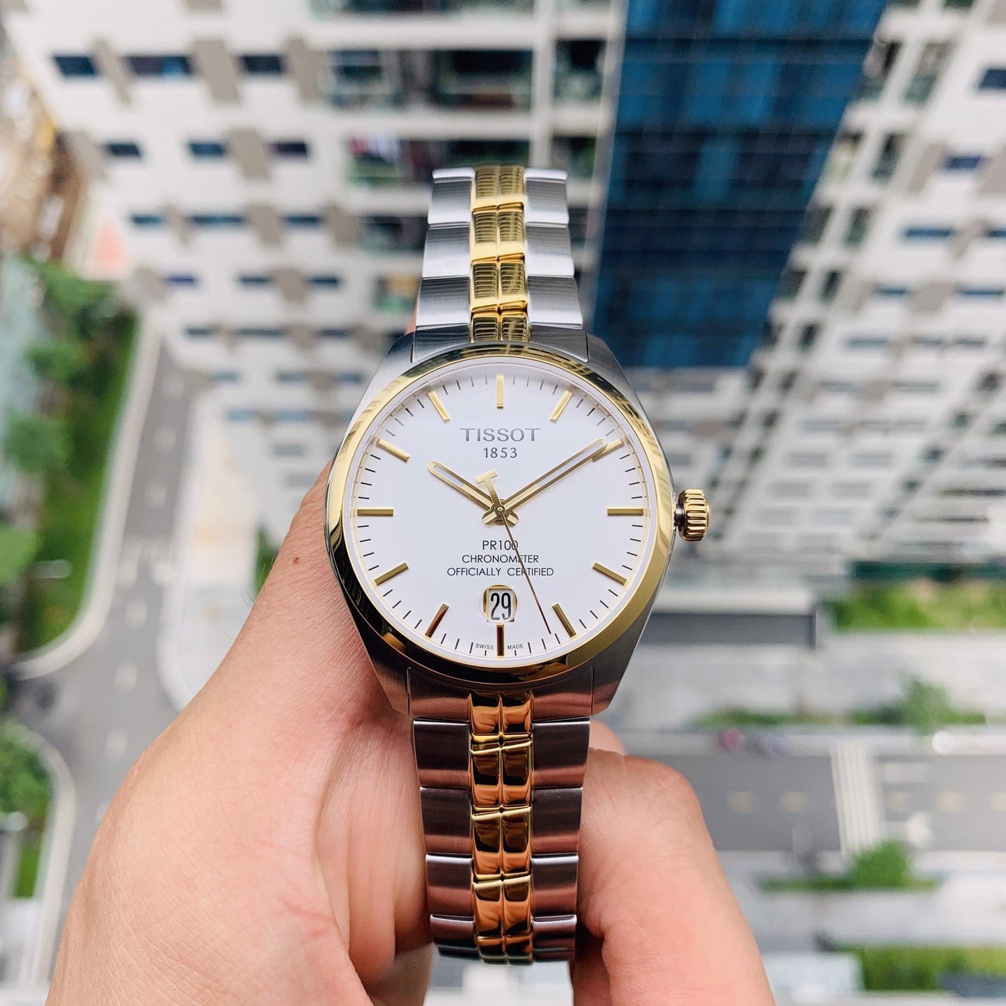 Tissot Swiss Made T-Classic PR100 Chronometer 2 Tone Gold Plated Men's Watch T1014512203100 - Diligence1International