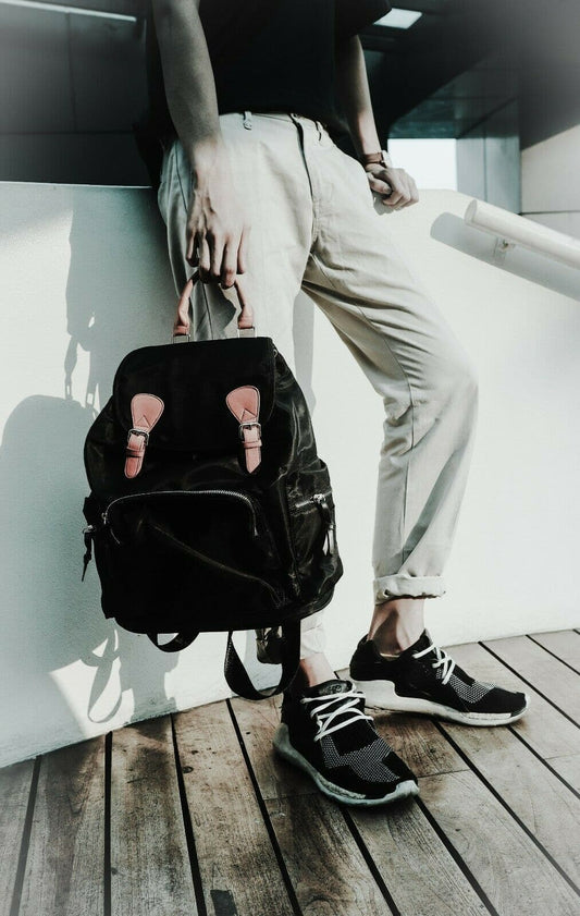 Kuru Kuru クールクール Discovery Backpack Bag Black Nylon D-81022