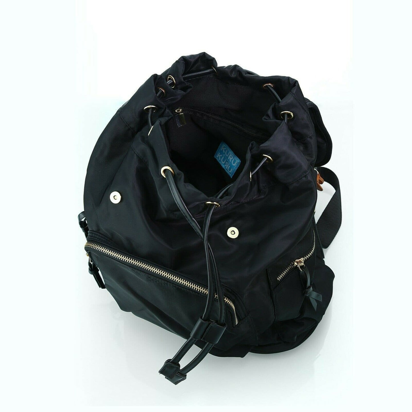 Kuru Kuru クールクール Discovery Backpack Bag Black Nylon D-81022