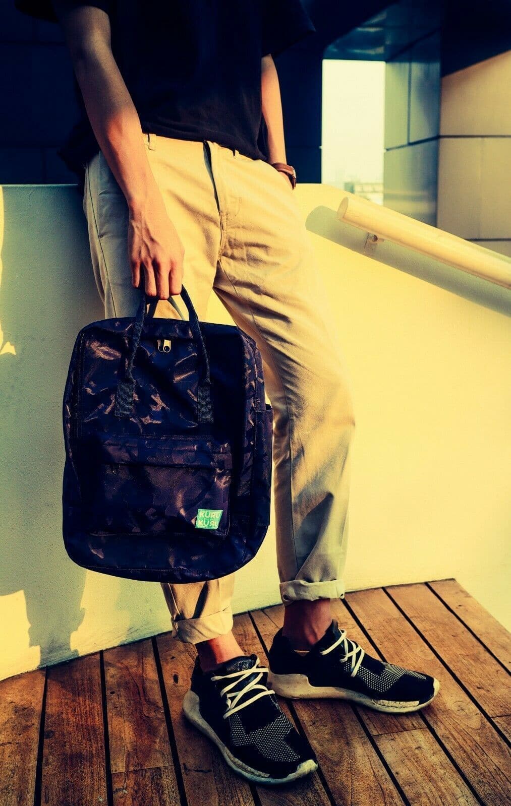 Kuru Kuru クールクール Travel Light Classic Backpack Bag Camo Blue Twill TLC-81247
