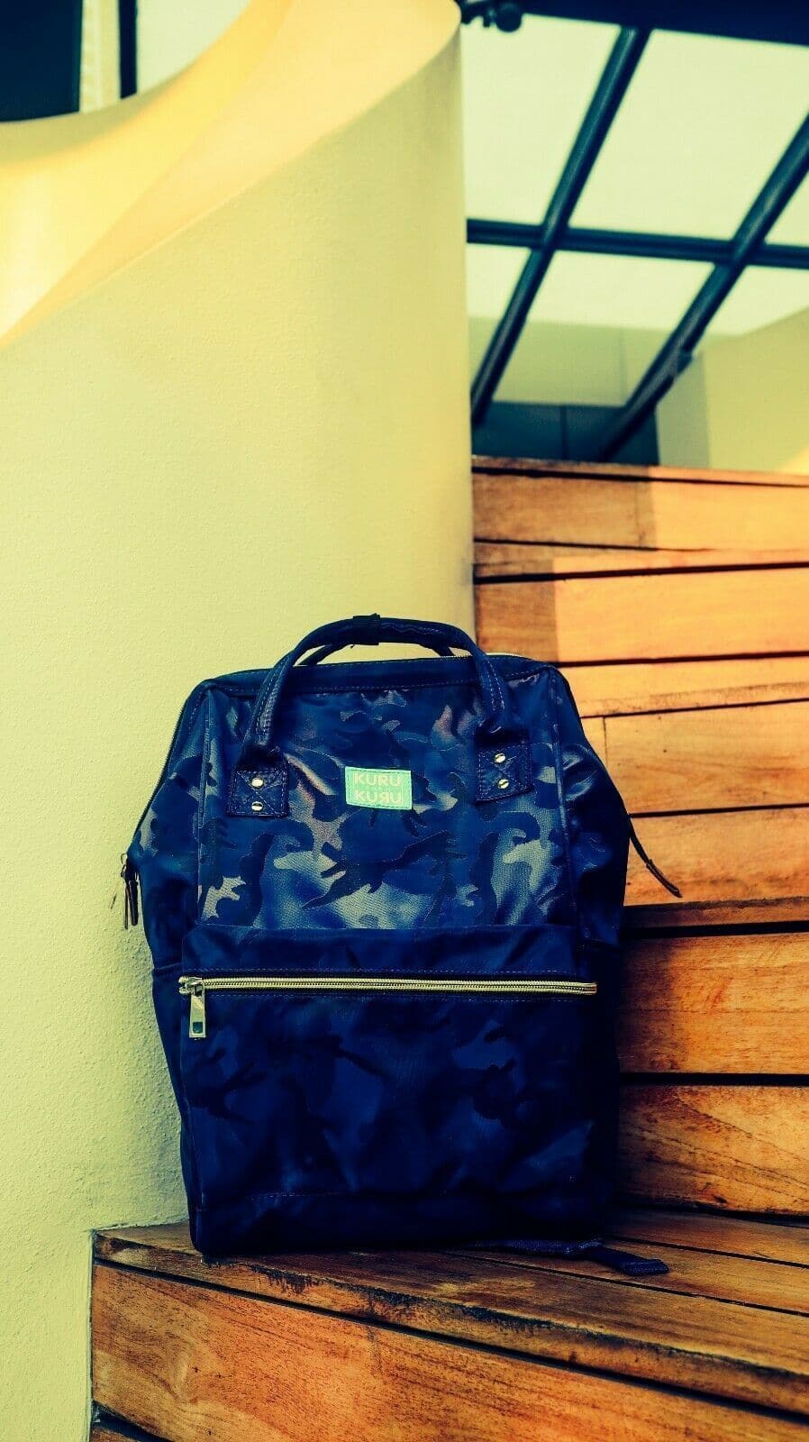 Kuru Kuru クールクール Vitality Backpack Bag Camo Blue Twill VL-81098