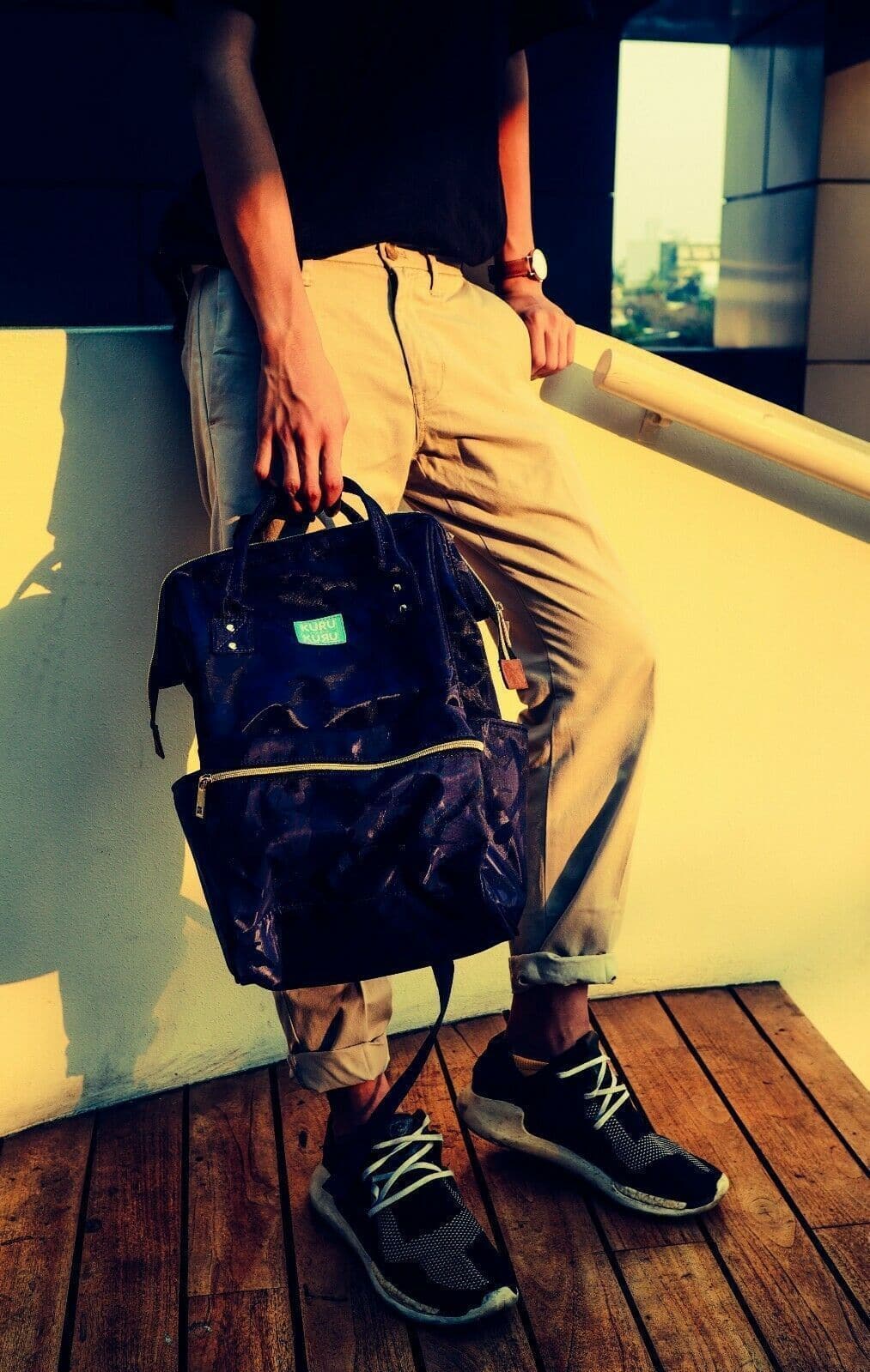Kuru Kuru クールクール Vitality Backpack Bag Camo Blue Twill VL-81098