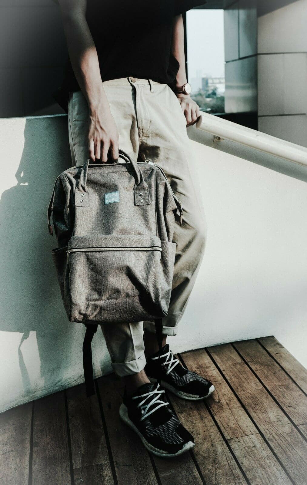 Kuru Kuru クールクール Vitality Backpack Bag Grey Melange VL-81099