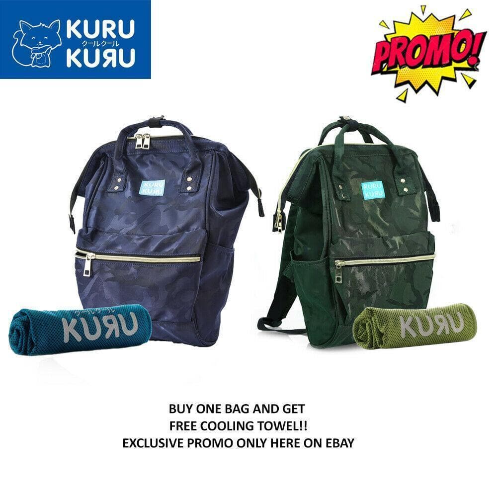 Kuru Kuru クールクール Vitality Medium Backpack Bag + Free P399 Magic Cooling Towel