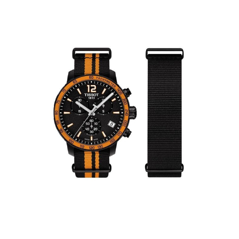 Tissot Swiss Made T-Sport Quickster Black PVD Chrono Men's Nato Strap Watch T0954173705700 - Diligence1International