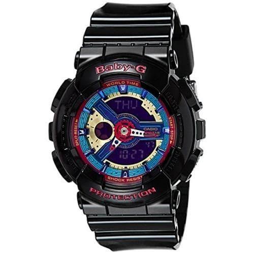Casio Baby-G BA110 Series Anadigi Neon Color Black x Multicolor Dial Watch BA112-1ADR - Diligence1International
