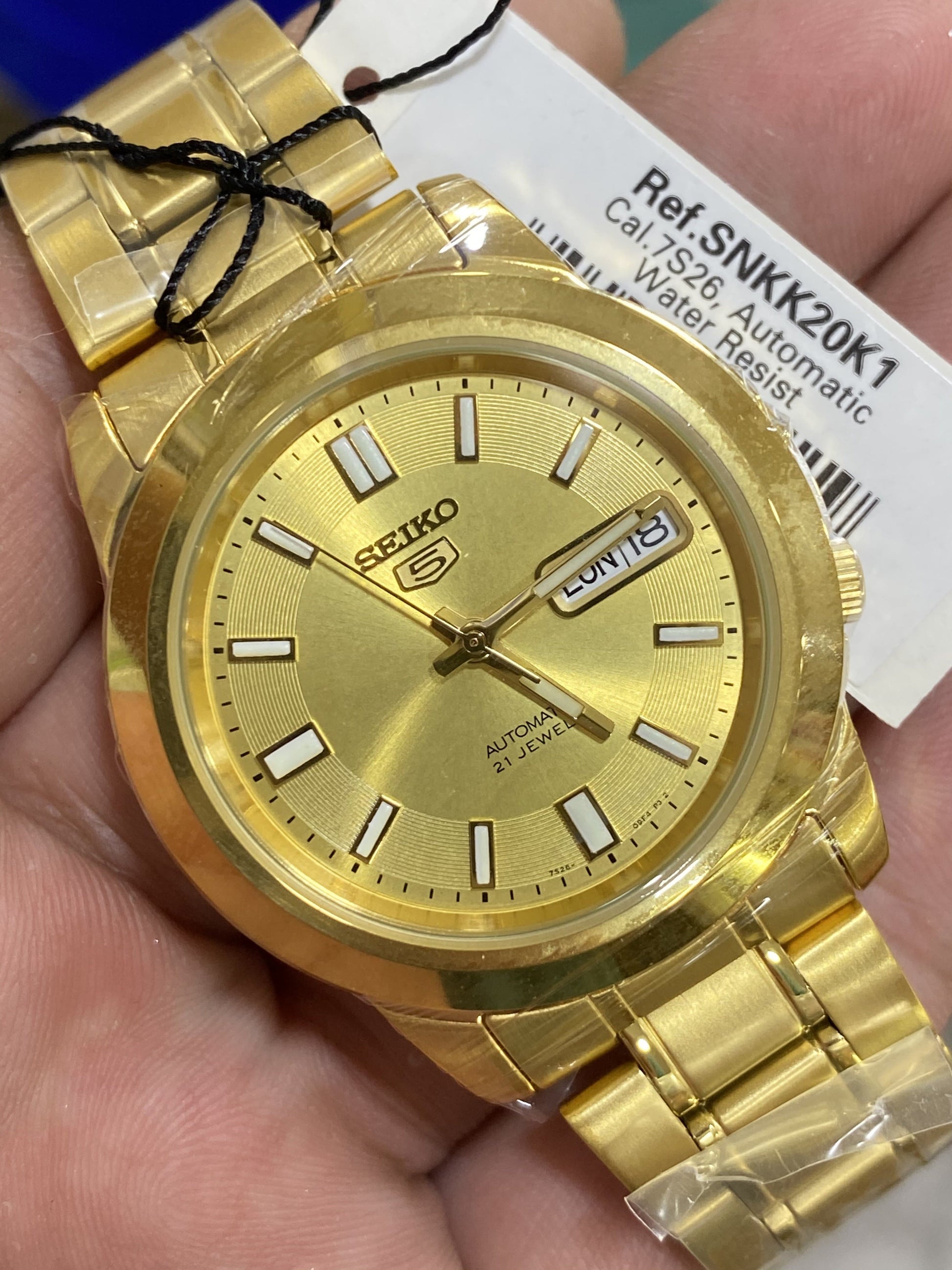 Seiko 5 Classic Mens Size Gold Dial & Plated Stainless Steel Strap Watch SNKK20K1 - Diligence1International