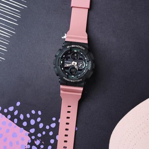 Casio G-Shock Sneaker S Series Analog-Digital Black x Pink Strap Ladies' Watch GMAS140-4ADR - Diligence1International