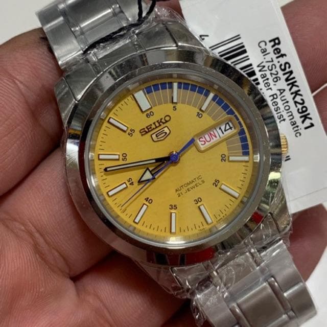 Seiko 5 Classic Men's Size Yellow Dial Stainless Steel Strap Watch SNKK29K1 - Diligence1International