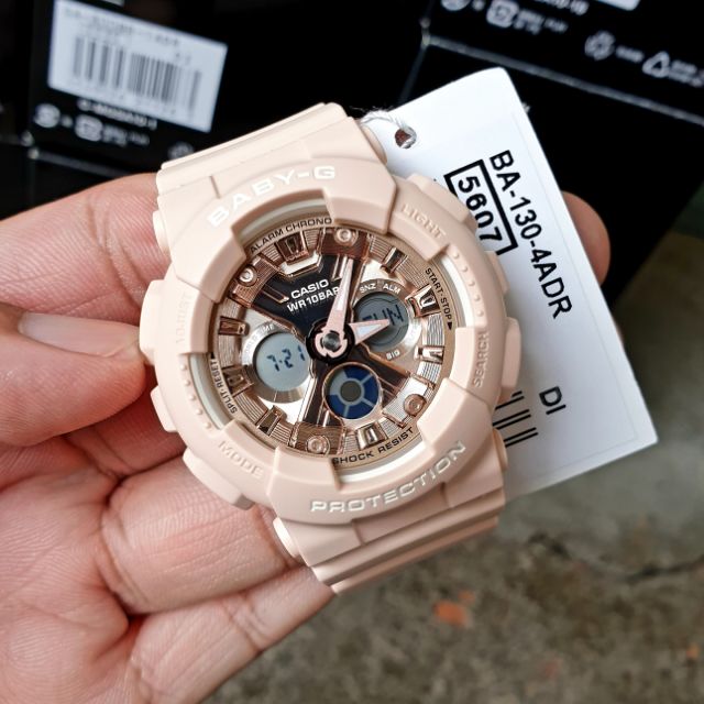 Casio Baby-G Anadigi Metallic Pink x Rose Gold Watch BA130-4ADR