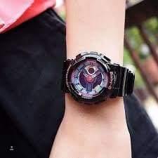 Casio Baby-G BA110 Series Anadigi Neon Color Black x Multicolor Dial Watch BA112-1ADR - Diligence1International