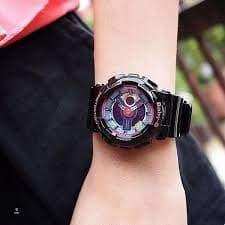 Casio Baby-G BA110 Series Anadigi Neon Color Black x Multicolor Dial Watch BA112-1ADR - Diligence1International
