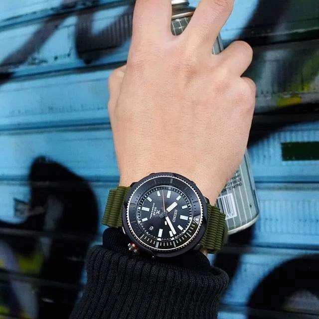 Seiko Street Series Solar Tuna All Green Diver's Men's Watch SNE547P1 - Diligence1International