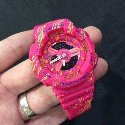 Casio Baby-G BA110 Tandem Series Anadigi Neon Pink x Multicolor Watch BA110TX-4ADR - Diligence1International