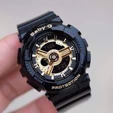 Casio Baby-G BA-110 Black & Gold Series Analog-Digital Black x Gold Dial Watch BA110-1ADR - Diligence1International