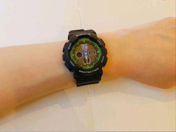 Casio Baby-G BA-120 Analog-Digital Black x Green x Blue Accents Watch BA120-1BDR - Diligence1International