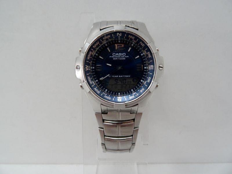 Casio Outgear Fishing Gear Moon Phase Anadigi Stainless Steel Watch AMW-708D-2A - Diligence1International