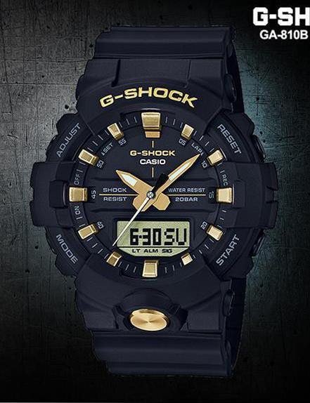 Casio G-Shock Analog-Digital Black x Gold Accents Watch GA810B-1A9DR - Diligence1International