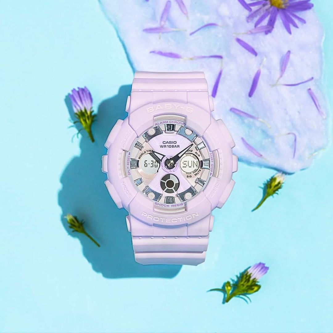Casio Baby-G Anadigi Icey Pastel Lilac Watch BA130WP-6ADR