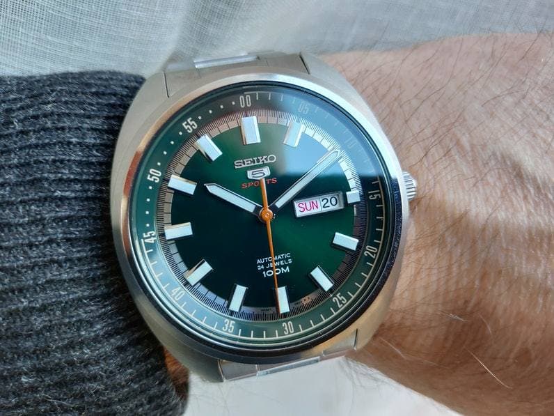 Seiko 5 Sports 100M Green Helmet Turtle Automatic Men's Stainless Steel Watch SRPB13K1 - Diligence1International