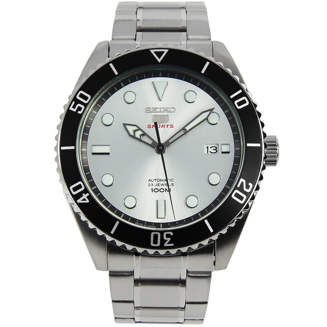 Seiko 5 Sports JAPAN Made 100M Automatic Men's Watch Silver Dial SRPB87J1 - Diligence1International