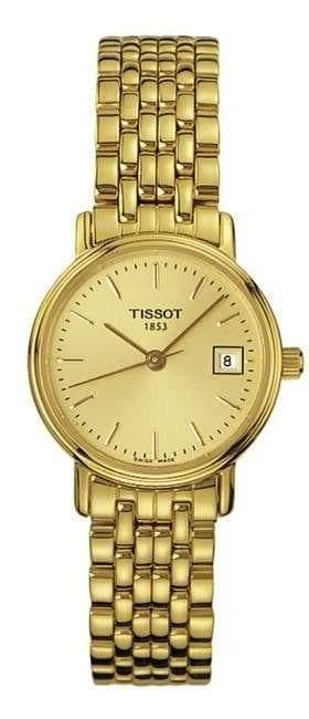 Tissot Swiss Made T-Classic Desire All Gold Plated Ladies' Watch T52.5.281.21 - Diligence1International