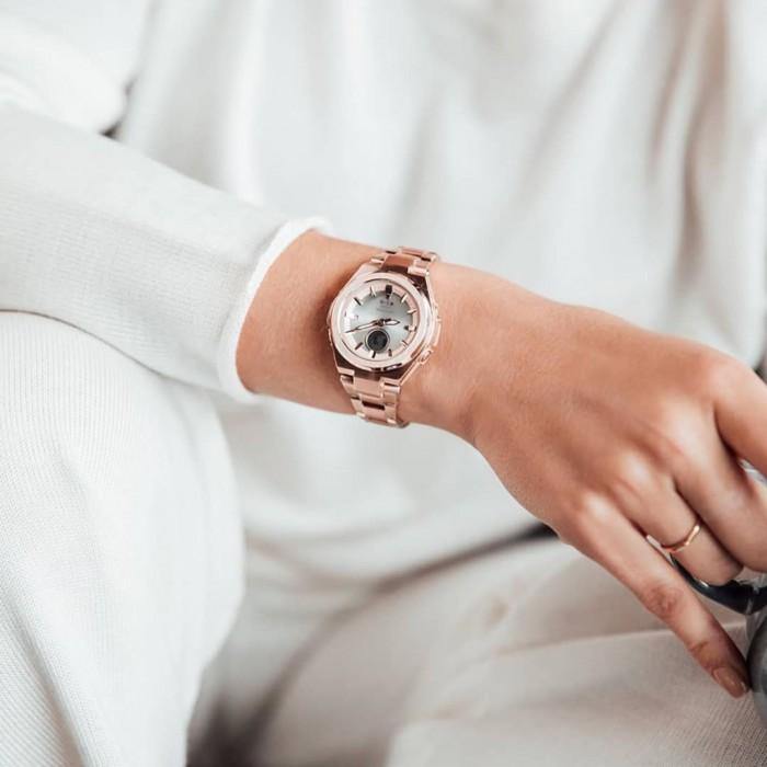 Casio Baby-G G-MS Anadigi Rose Gold Plated Silver Dial Watch MSG-S200DG-4ADR - Diligence1International
