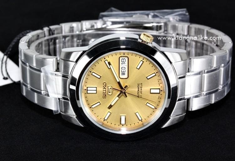 Seiko 5 Classic Men's Size Gold Dial Stainless Steel Strap Watch SNKK13K1 - Diligence1International