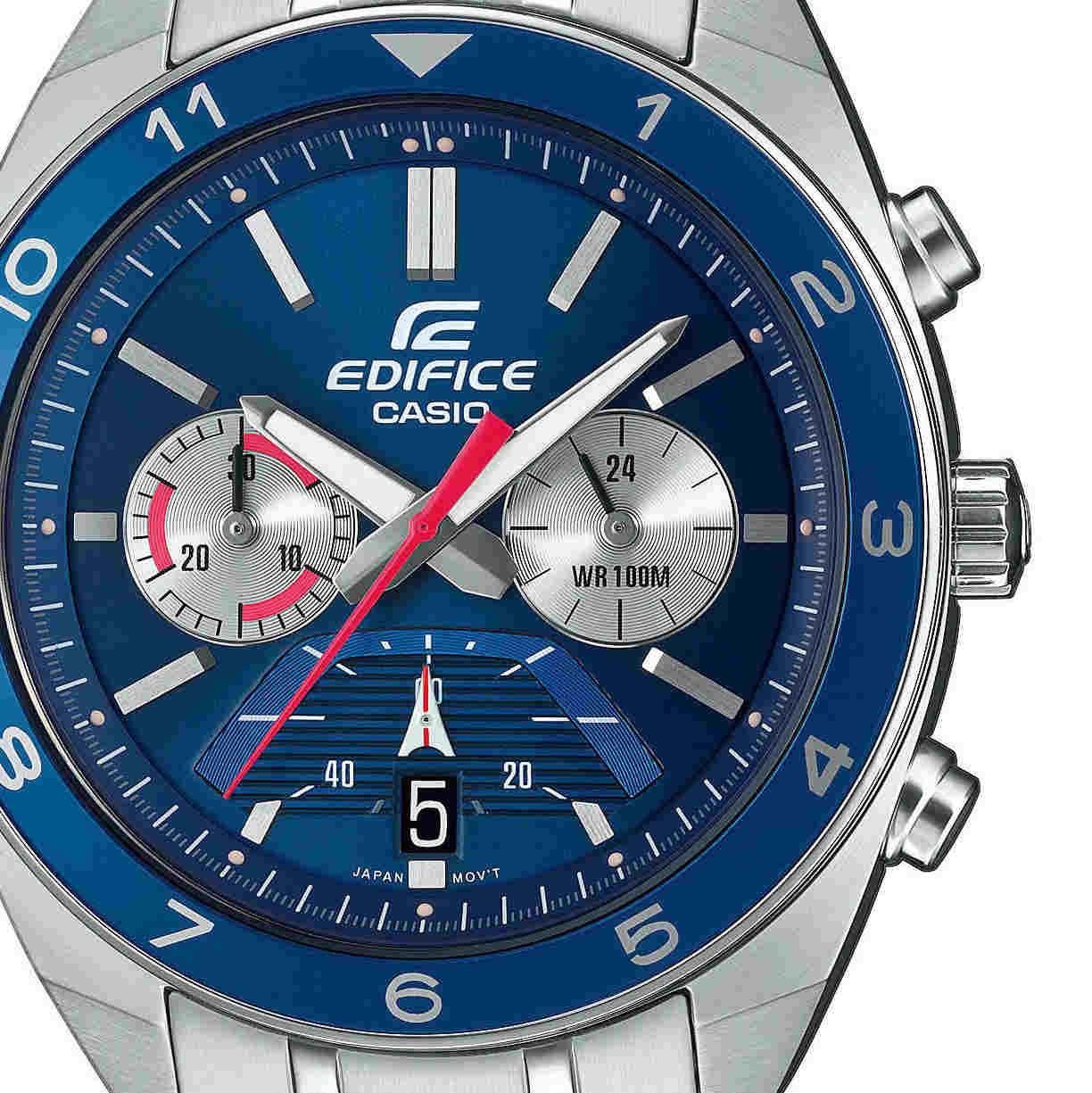 Casio Edifice Chronograph Blue Dial Men's Stainless Steel Watch EFV-590D-2AV - Diligence1International