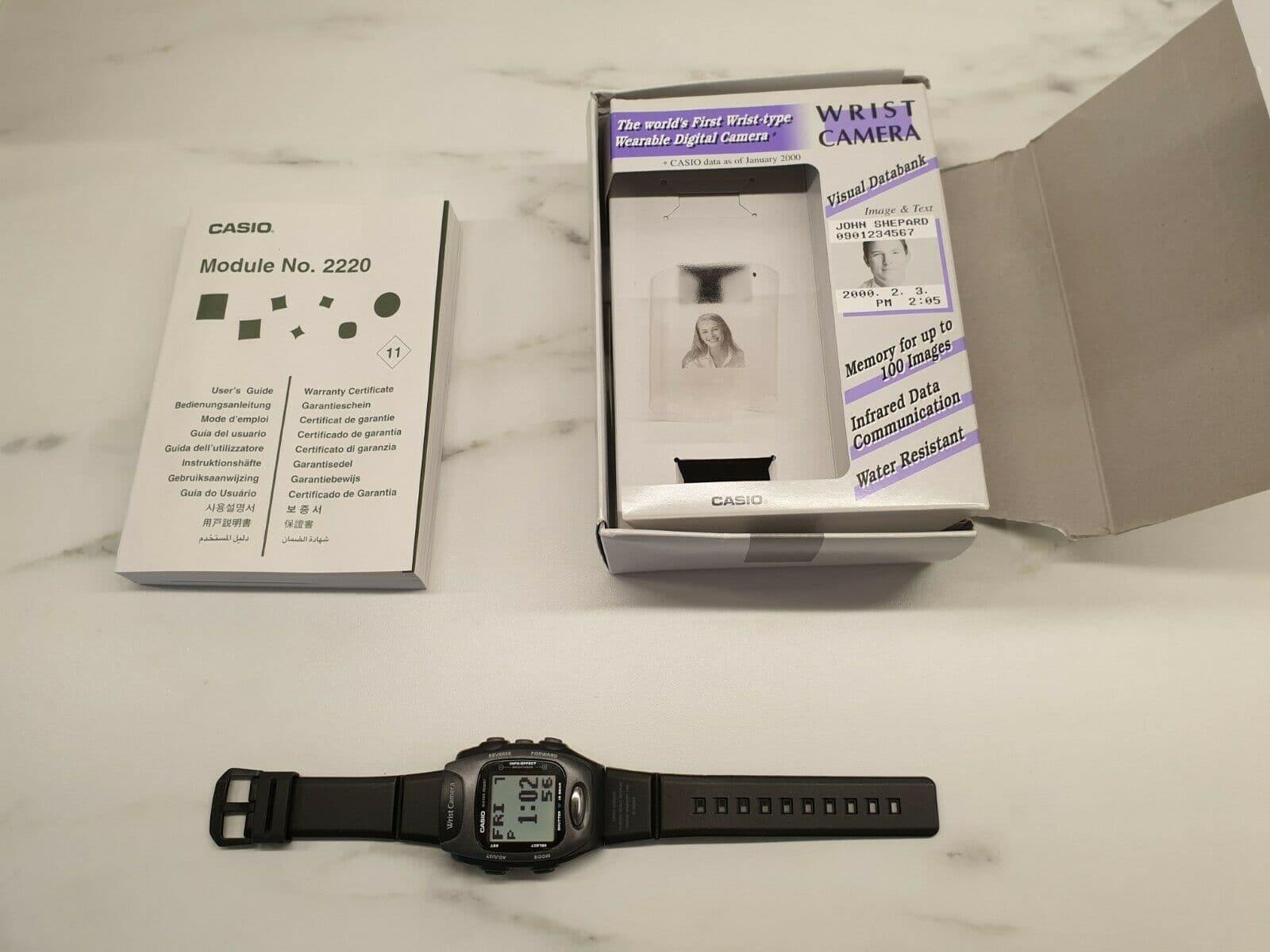 Casio Retrograde Ultra Rare Vintage First Wrist Camera Digital Black Rubber Strap Watch WQV-2-1DR - Diligence1International