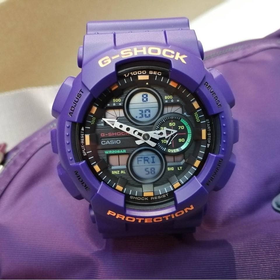 Casio G-Shock Special Color Neon Genesis Evangelion Purple Watch GA140-6ADR - Diligence1International