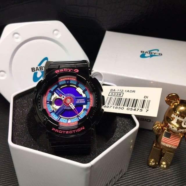 Casio Baby-G BA110 Series Anadigi Neon Color Black x Multicolor Dial Watch BA112-1ADR - Diligence1International