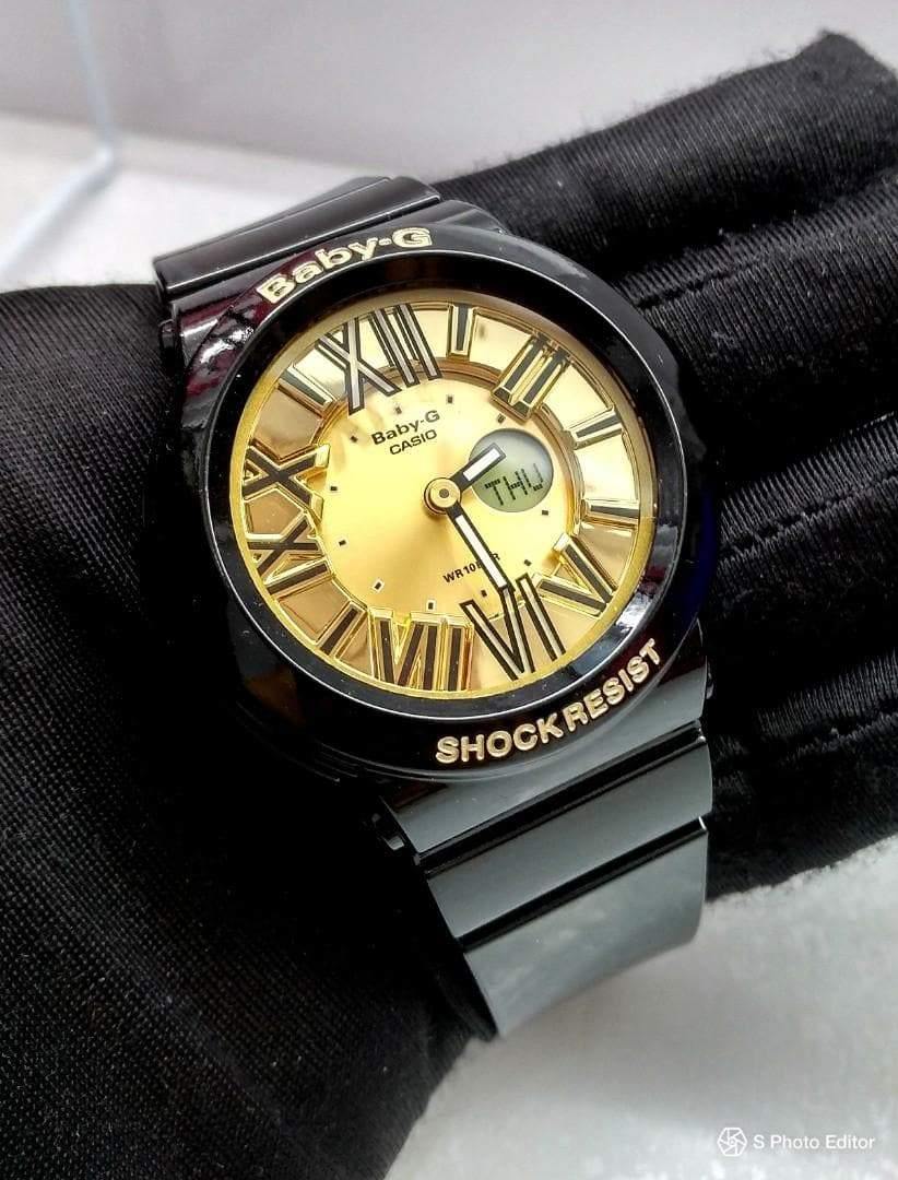 Casio Baby-G Black & Gold Series Anadigital Black x Gold Dial Watch BGA160-1BDR - Diligence1International