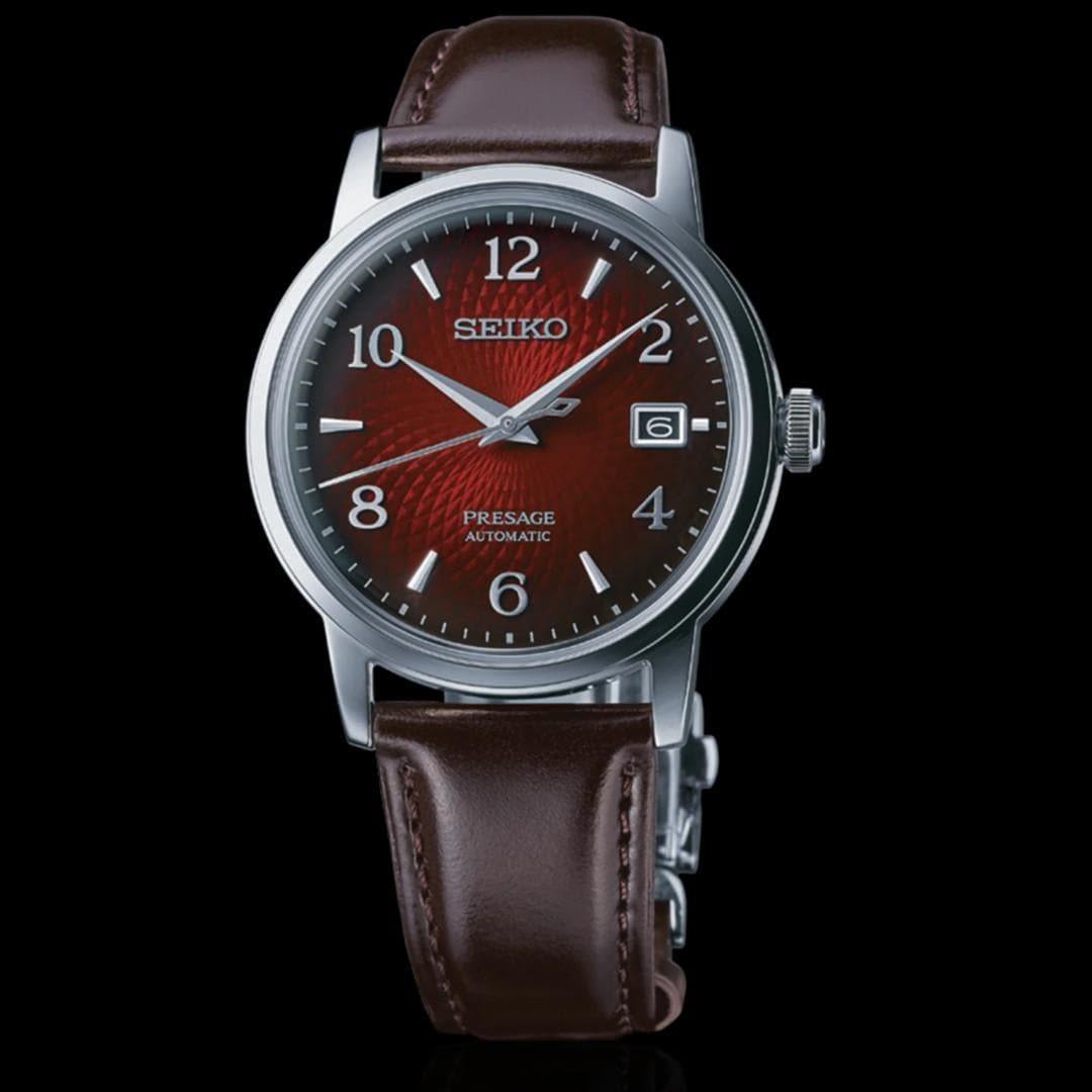 Seiko Presage Cocktail Time The Negroni Red Men's Leather Strap Watch SRPE41J1 - Diligence1International