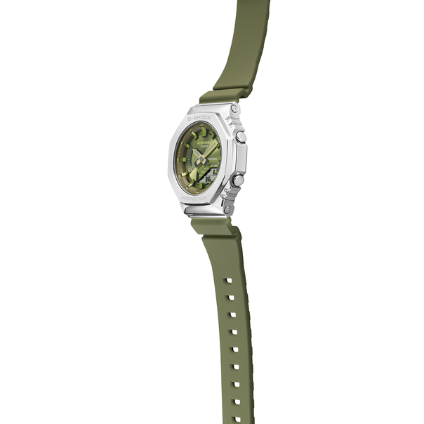 Casio G-Shock Carbon Core Guard Green AP CasiOak Ladies' Metal Case Watch GMS2100B-3ADR