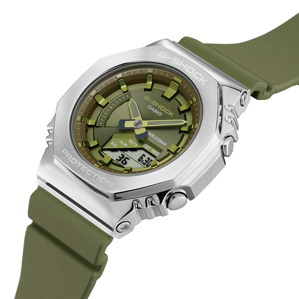 Casio G-Shock Carbon Core Guard Green AP CasiOak Ladies' Metal Case Watch GMS2100B-3ADR