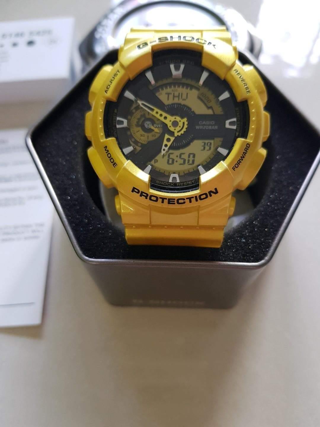 Casio G-Shock GA110 Neo Metallic Series Anadigi Standard Color Yellow Watch GA110NM-9ADR - Diligence1International