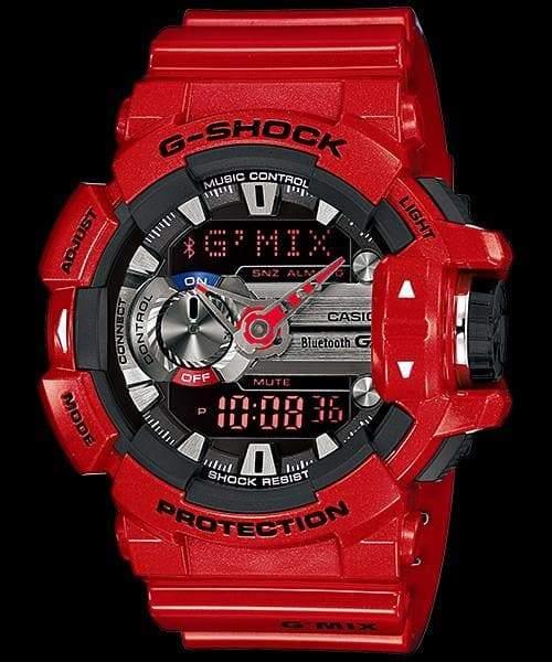 Casio G-Shock G’MIX Mobile Link Bluetooth Anadigi Red x Grey x Black Accents Last Dance Watch GBA400-4ADR - Diligence1International