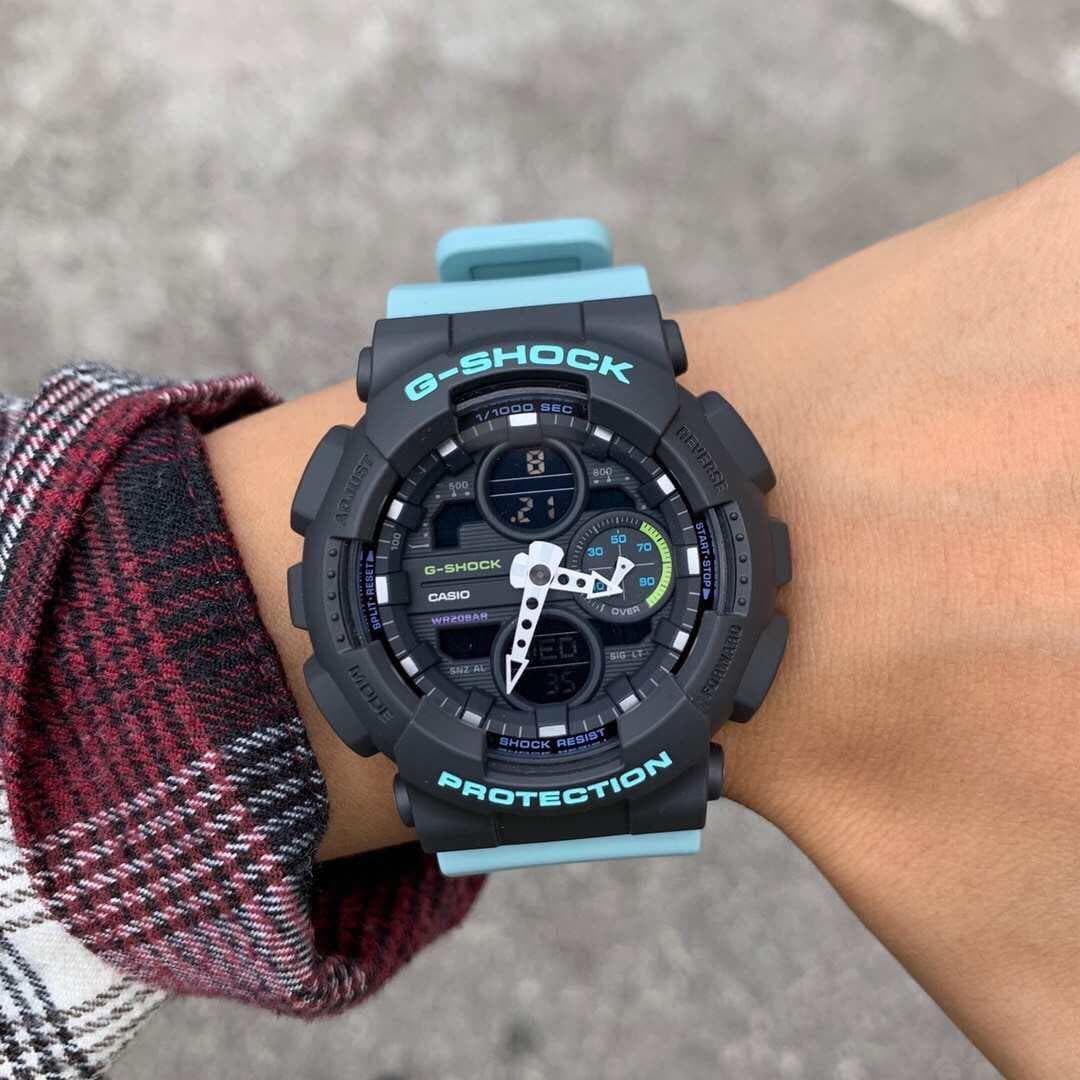 Casio G-Shock Sneaker S Series Analog-Digital Black x Teal Strap Ladies' Watch GMAS140-2ADR - Diligence1International