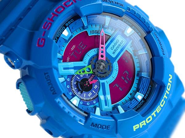 Casio G-Shock GA110 Series Analog-Digital Hyper Color Blue x Pink Dial Watch GA110HC-2ADR - Diligence1International