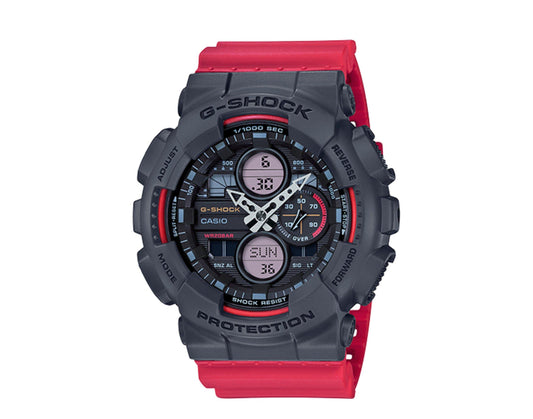 Casio G-Shock Analog-Digital Special Color Grey x Red Strap Watch Last Dance GA140-4ADR - Diligence1International