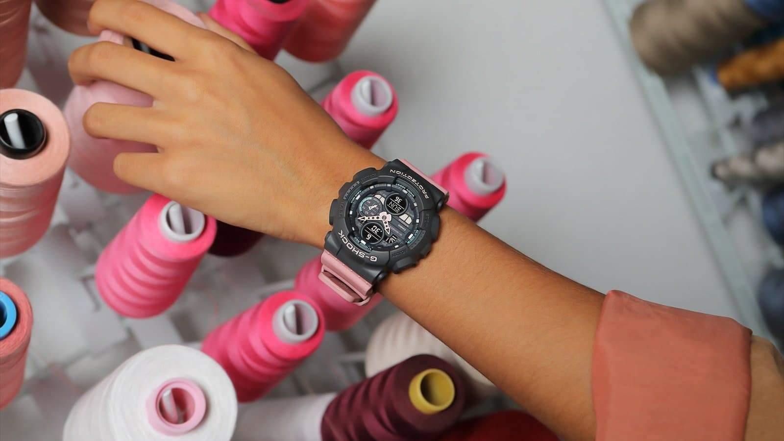 Casio G-Shock Sneaker S Series Analog-Digital Black x Pink Strap Ladies' Watch GMAS140-4ADR - Diligence1International