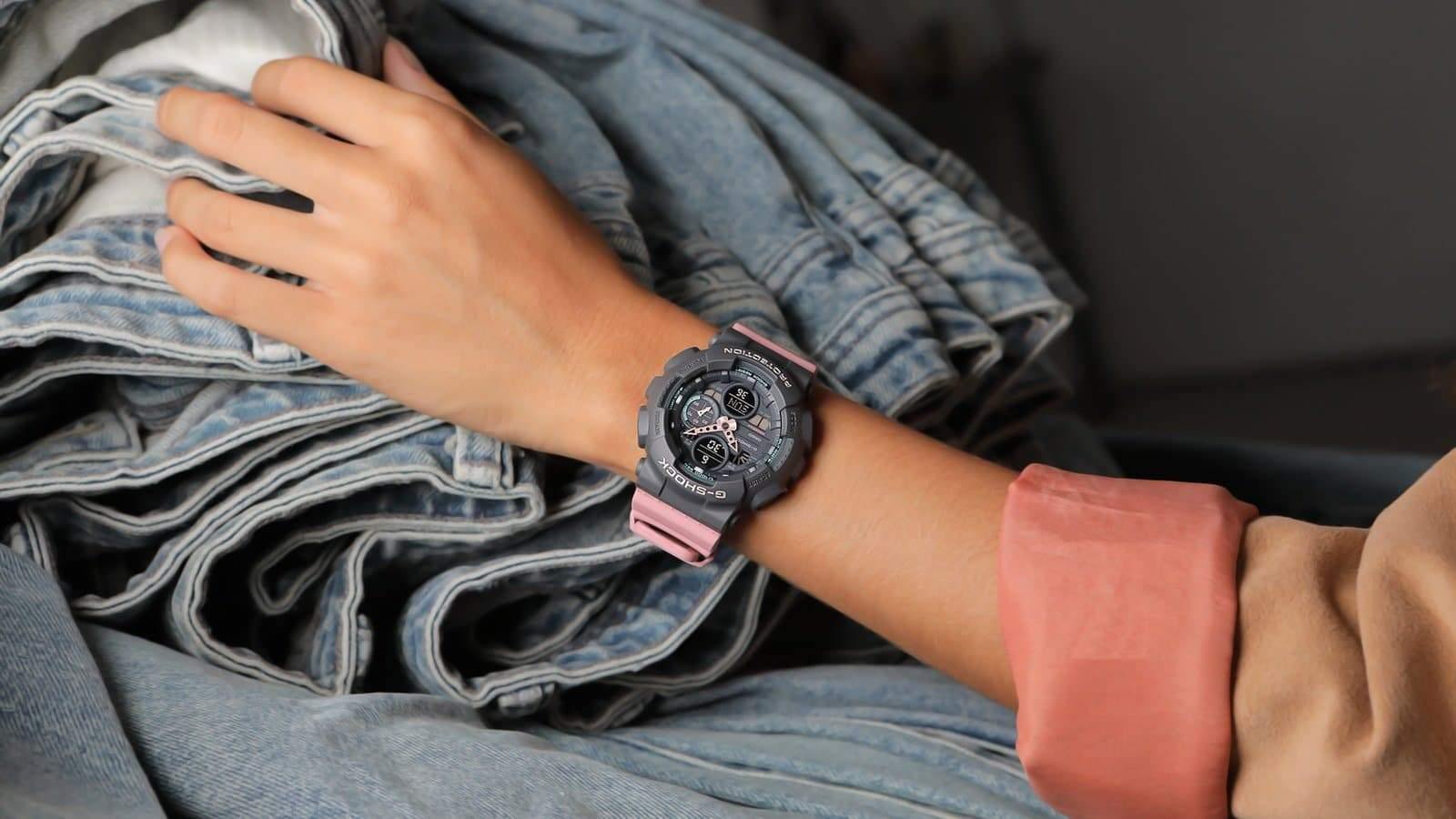 Casio G-Shock Sneaker S Series Analog-Digital Black x Pink Strap Ladies' Watch GMAS140-4ADR - Diligence1International
