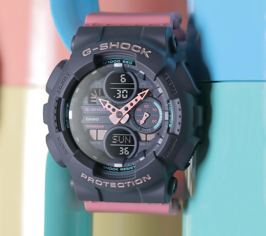 Casio G-Shock Sneaker S Series Analog-Digital Black x Pink Strap Ladies' Watch GMAS140-4ADR - Diligence1International