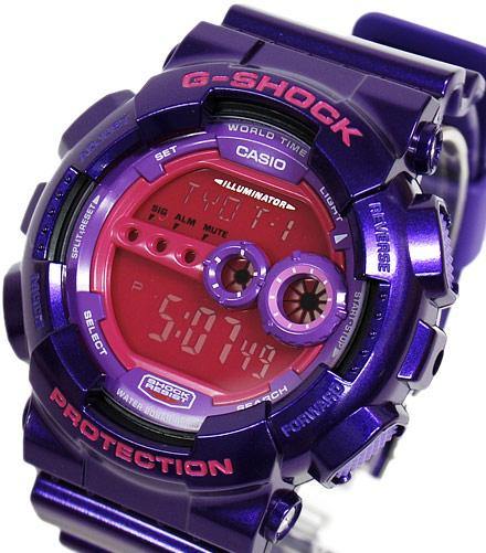 Casio G-Shock Big Case Digital Crazy Colors Purple Barney Watch GD100SC-6DR - Diligence1International