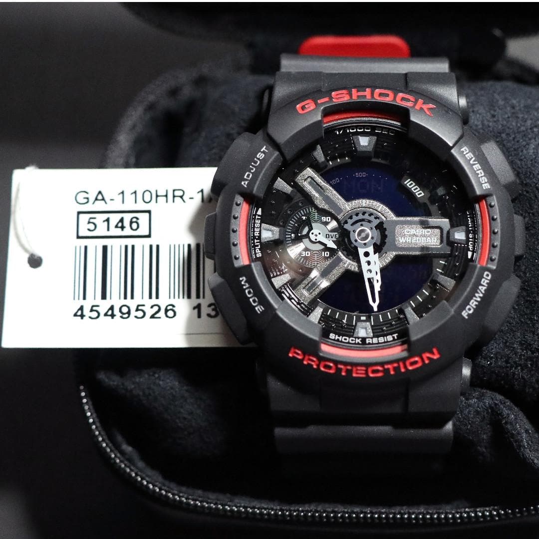 Casio G-Shock GA110 Series Analog-Digital Black x Red x Silver Accents Last Dance Watch GA110HR-1ADR - Diligence1International