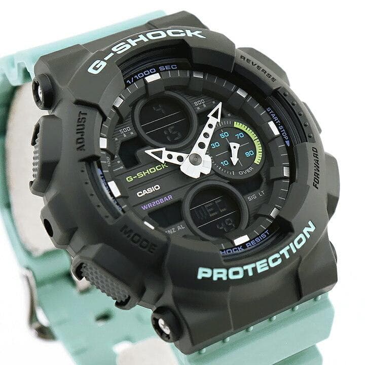 Casio G-Shock Sneaker S Series Analog-Digital Black x Teal Strap Ladies' Watch GMAS140-2ADR - Diligence1International